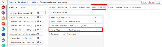 Travel Allowance Field in Opportunity