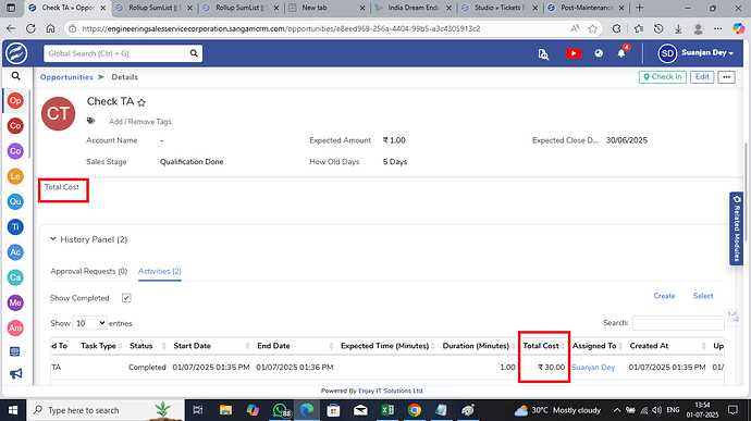 Opportunity - No Roll-up of Total Cost